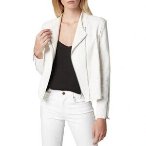 BlankNYC White Windy City Moto Jacket XS Mesh Jacquard Summer Travel